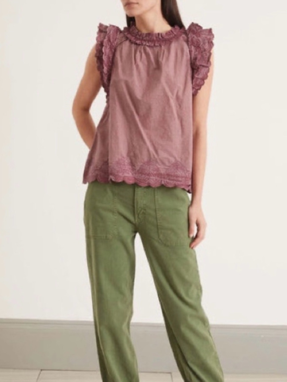 Sea New York Heidi heart quilted flutter sleeve size 8